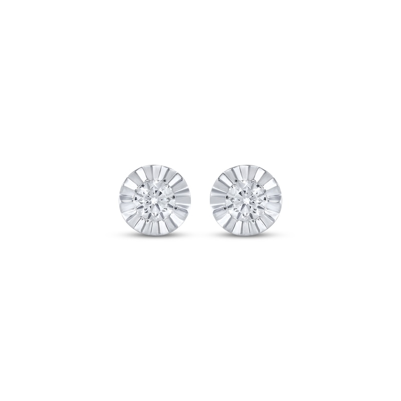 Round-Cut Diamond Solitaire Stud Earrings 1/6 ct tw Sterling Silver (J/I3)