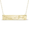 Thumbnail Image 0 of Your Own Handwriting Embossed Bar Necklace 10K Yellow Gold 18"