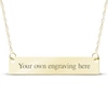 Thumbnail Image 1 of Your Own Handwriting Embossed Bar Necklace 10K Yellow Gold 18"