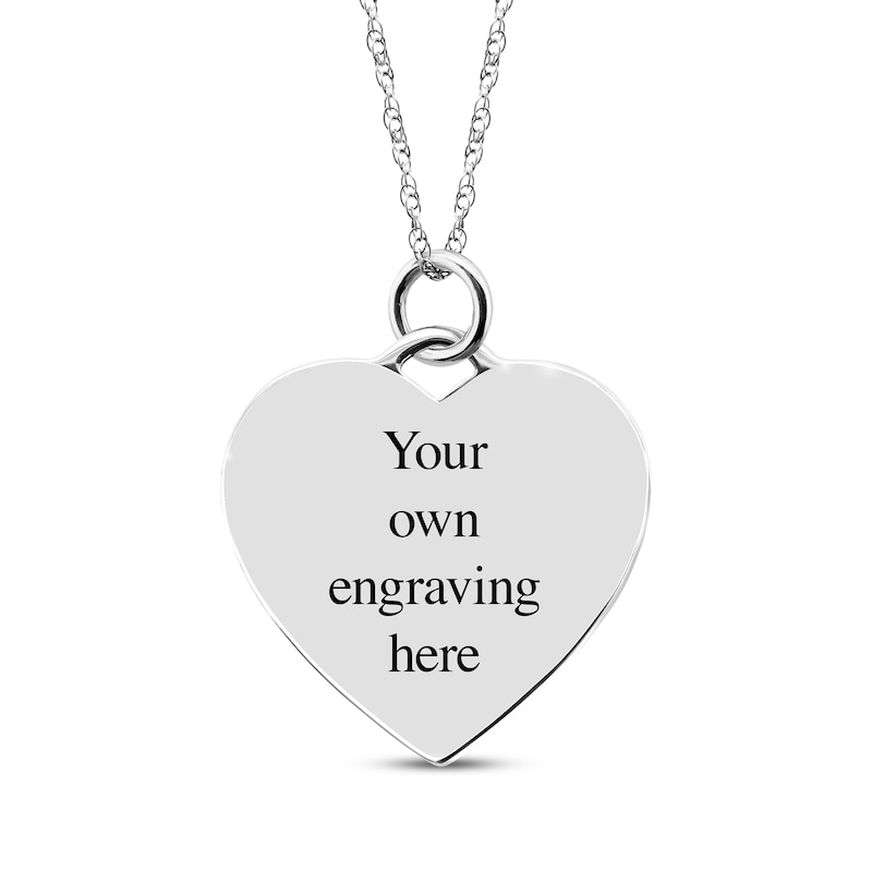 Medium Heart Photo Charm Necklace Sterling Silver 18"