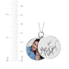 Thumbnail Image 2 of Double Round Photo & Handwritten Message Charm Swivel Necklace Sterling Silver 18"