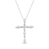 Thumbnail Image 0 of Lab-Created Diamonds by KAY Marquise & Round-Cut Cross Necklace 3/4 ct tw 10K White Gold 18"