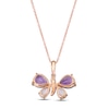 Thumbnail Image 2 of Le Vian Amethyst Butterfly Necklace 1/10 ct tw Diamonds 14K Strawberry Gold 18"