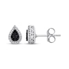 Thumbnail Image 0 of Black & White Multi-Diamond Teardrop Stud Earrings 1/5 ct tw Sterling Silver