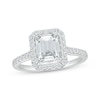 Thumbnail Image 0 of Emerald & Round-Cut White Lab-Created Sapphire "Vacation" Ring Sterling Silver