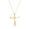 Thumbnail Image 0 of Diamond Accent Ribbon Cross Necklace 14K Yellow Gold 18"