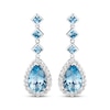 Thumbnail Image 1 of Le Vian Pear-Shaped & Square-Cut Aquamarine Drop Earrings 5/8 ct tw Diamonds 18K Vanilla Gold
