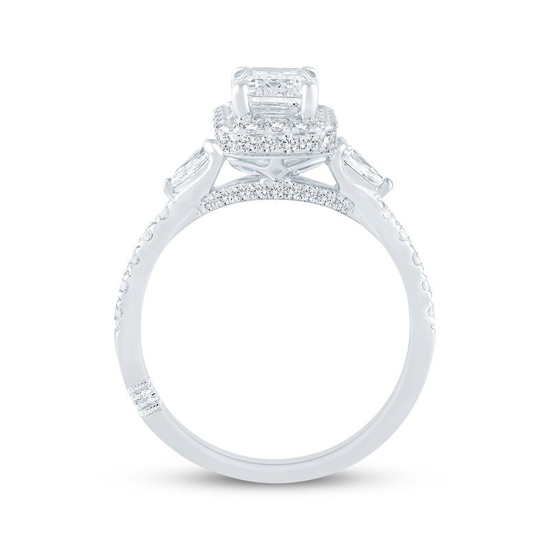 Monique Lhuillier Bliss Emerald-Cut Lab-Created Diamond Engagement Ring 1-7/8 ct tw 18K White Gold