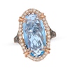 Thumbnail Image 0 of Le Vian Oval-Cut Blue Topaz Ring 1/2 ct tw Diamonds 14K Strawberry Gold