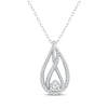 Thumbnail Image 0 of Love Ignited Diamond Flame Necklace 1 ct tw 10K White Gold 18"