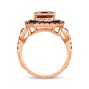Thumbnail Image 1 of Le Vian Emerald-Cut Morganite & Rhodolite Garnet Ring 3/4 ct tw Diamonds 14K Strawberry Gold