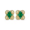 Thumbnail Image 1 of Le Vian Emerald-Cut Emerald Earrings 3/4 ct tw Diamonds 14K Honey Gold