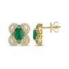 Thumbnail Image 2 of Le Vian Emerald-Cut Emerald Earrings 3/4 ct tw Diamonds 14K Honey Gold