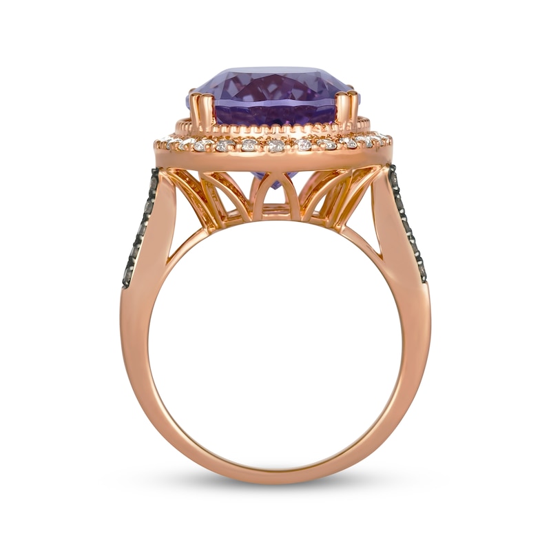 Le Vian Oval-Cut Amethyst Ring 5/8 ct tw Diamonds 14K Strawberry Gold