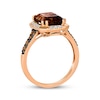 Thumbnail Image 2 of Le Vian Chocolate Emerald-Cut Quartz Ring 1/3 ct tw Diamonds 14K Strawberry Gold