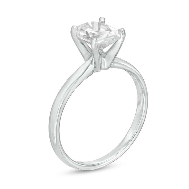 Oval-Cut Diamond Solitaire Engagement Ring 2 ct tw 14K White Gold (I/I1)