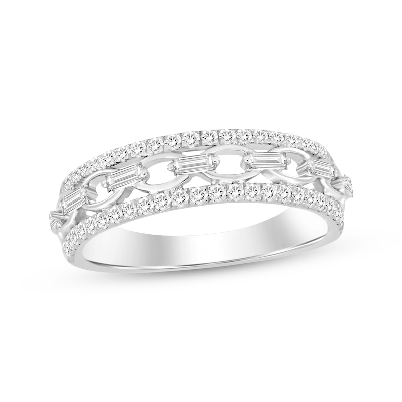 Linked Always Baguette & Round-Cut Diamond Anniversary Ring 1/2 ct tw 14K White Gold