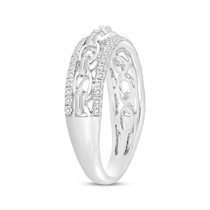 Linked Always Baguette & Round-Cut Diamond Anniversary Ring 1/2 ct tw 14K White Gold