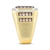 Thumbnail Image 1 of Men's Brown & White Multi-Diamond Center Signet Ring 1-1/2 ct tw 10K Yellow Gold