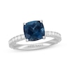 Thumbnail Image 0 of Neil Lane Cushion-Cut London Blue Topaz Engagement Ring 1/2 ct tw Diamond 14K White Gold