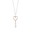 Thumbnail Image 0 of Hallmark Diamonds Swirling Heart Key Necklace 1/10 ct tw Sterling Silver & 10K Rose Gold 18"