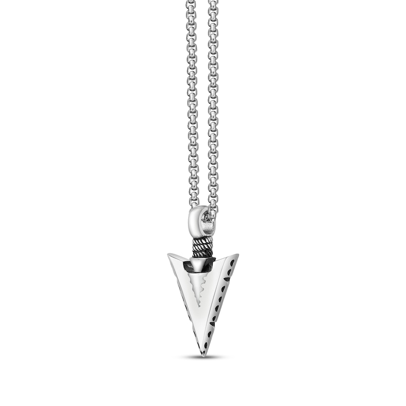 Men's Arrowhead Necklace Stainless Steel 24"