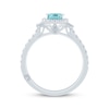 Thumbnail Image 2 of Monique Lhuillier Bliss Emerald-Cut Aquamarine & Diamond Frame Engagement Ring 1/2 ct tw 14K White Gold