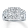 Thumbnail Image 0 of Previously Owned Diamond Engagement Ring 2 ct tw Princess, Baguette & Round-cut 14K White Gold