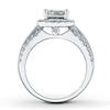 Thumbnail Image 1 of Previously Owned Diamond Engagement Ring 2 ct tw Princess, Baguette & Round-cut 14K White Gold
