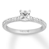 Thumbnail Image 0 of Previously Owned THE LEO Diamond Engagement Ring 3/4 ct tw Princess & Round-cut 14K White Gold