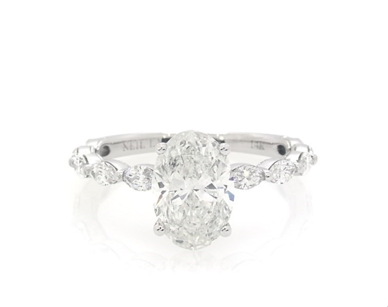 Previously Owned Neil Lane Premiere Oval-Cut Diamond Engagement Ring 2 ct tw 14K White Gold
