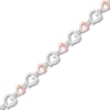 Thumbnail Image 0 of Previously Owned Diamond Heart Bracelet 1/10 ct tw Sterling Silver/10K Rose Gold