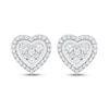 Thumbnail Image 1 of Previously Owned Diamond Heart Stud Earrings 1/3 ct tw Round-cut 10K White Gold