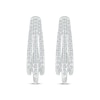 Thumbnail Image 1 of Previously Owned Diamond Three-Row Pave Hoop Earrings 1 ct tw Round-cut 10K White Gold