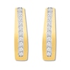 Thumbnail Image 1 of Previously Owned Diamond Hoop Earrings 1/4 ct tw Round-cut 10K Yellow Gold