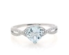 Thumbnail Image 0 of Previously Owned Heart-cut Aquamarine Engagement Ring 1/5 ct tw Diamonds 14K White Gold