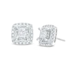 Thumbnail Image 0 of Previously Owned Diamond Stud Earrings 1 ct tw Princess & Round-cut 10K White Gold (J/I3)