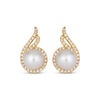 Thumbnail Image 1 of Le Vian Cultured Pearl Swirl Earrings 1/2 ct tw Diamonds 14K Honey Gold