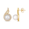 Thumbnail Image 2 of Le Vian Cultured Pearl Swirl Earrings 1/2 ct tw Diamonds 14K Honey Gold