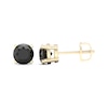 Thumbnail Image 2 of Round-cut Black Diamond Solitaire Stud Earrings 2 ct tw 10K Yellow Gold