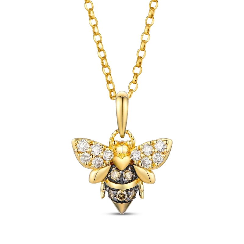 Le Vian Garden Party Diamond Bee Necklace 1/4 ct tw 14K Honey Gold 19"