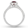 Thumbnail Image 1 of Neil Lane Ruby Engagement Ring 1/2 ct tw Diamonds 14K White Gold