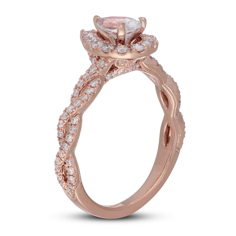 Neil Lane Diamond Engagement Ring 1-1/6 ct tw Pear/Round 14K Rose Gold