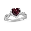 Thumbnail Image 0 of Neil Lane Rhodolite Garnet & Diamond Engagement Ring 1/2 ct tw Round-cut 14K White Gold