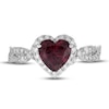 Thumbnail Image 2 of Neil Lane Rhodolite Garnet & Diamond Engagement Ring 1/2 ct tw Round-cut 14K White Gold