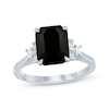 Thumbnail Image 0 of Monique Lhuillier Bliss Emerald-Cut Black & White Diamond Engagement Ring 4-1/3 ct tw 14K White Gold