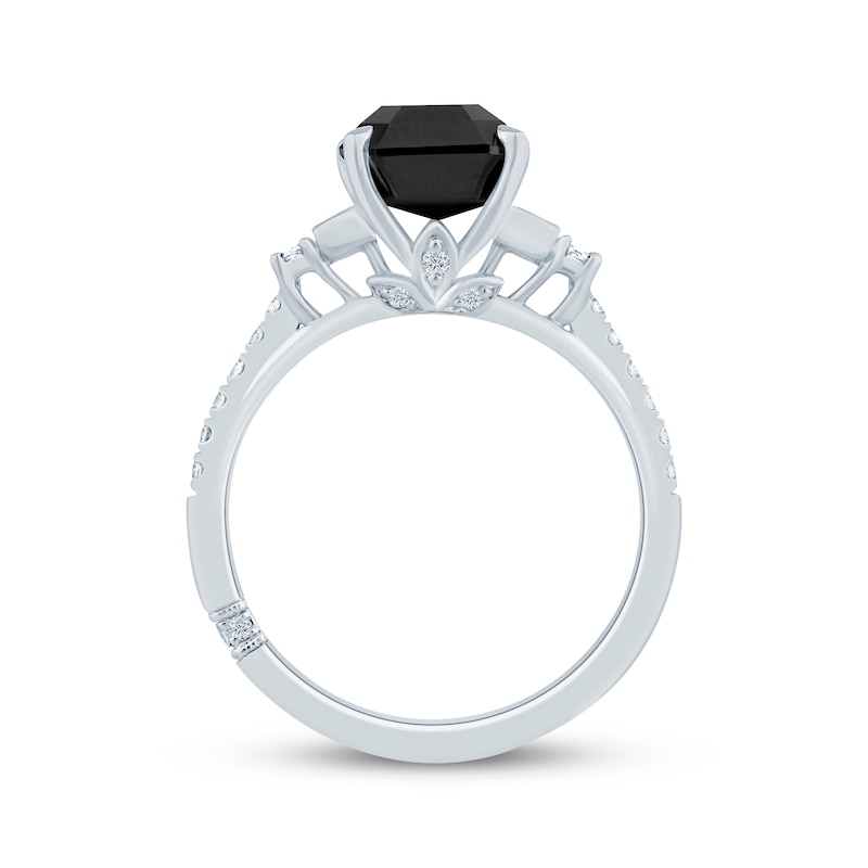 Monique Lhuillier Bliss Emerald-Cut Black & White Diamond Engagement Ring 4-1/3 ct tw 14K White Gold