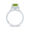 Thumbnail Image 2 of Monique Lhuillier Bliss Radiant-Cut Peridot & Diamond Frame Engagement Ring 1/4 ct tw 14K White Gold