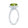 Thumbnail Image 1 of Monique Lhuillier Bliss Emerald-Cut Peridot & Diamond Engagement Ring 1/2 ct tw 14K White Gold