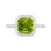 Thumbnail Image 3 of Monique Lhuillier Bliss Emerald-Cut Peridot & Diamond Engagement Ring 1/2 ct tw 14K White Gold